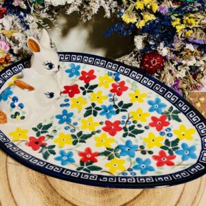 talerz z zajaczkiem Boleslawiec