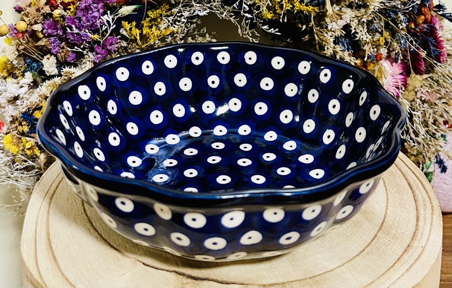 miska falowana ceramika Boleslawiec