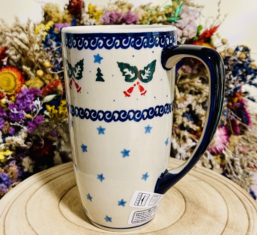 kubek latte ceramika Boleslawiec