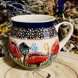 kubek maki unikat ceramika Boleslawiec