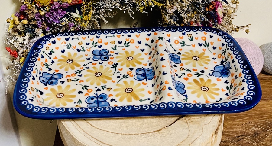 talerz dzielony ceramika Boleslawiec