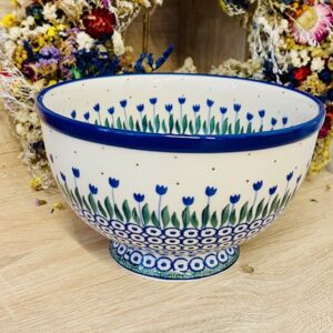 miska na stopce tulipany ceramika Boleslawiec