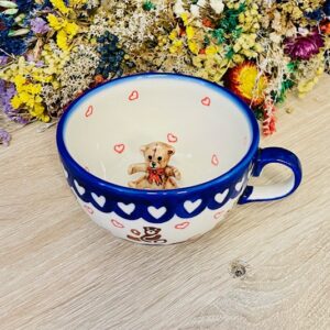 kubek z misiem ceramika Boleslawiec