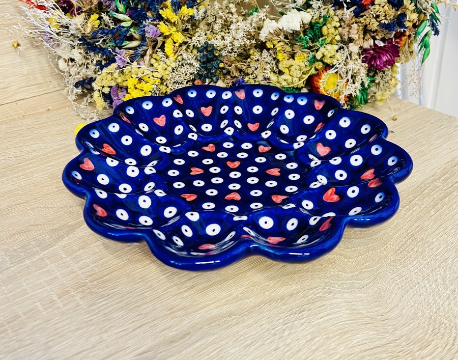 talerz na jajka ceramika Boleslawiec