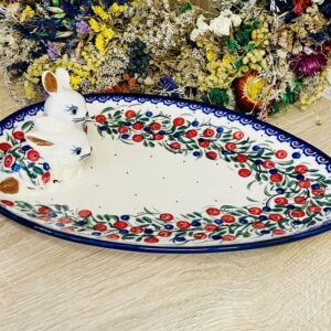 talerz zajac ceramika Boleslawiec