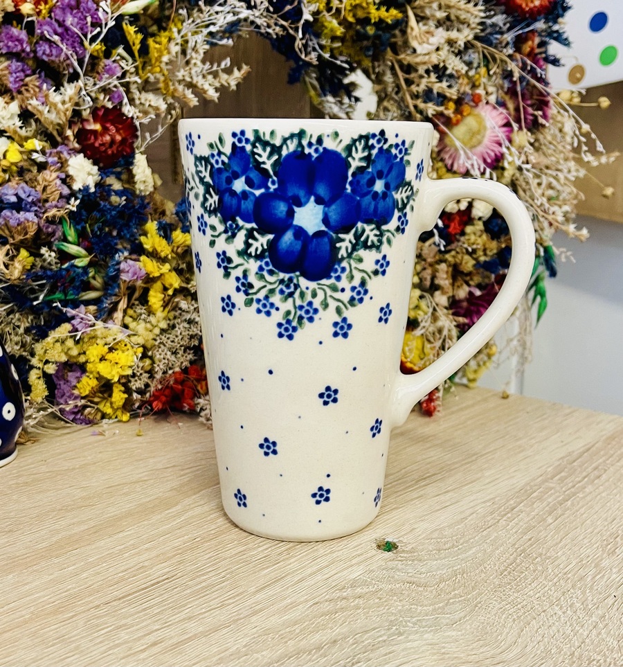 kubek latte ceramika Boleslawiec