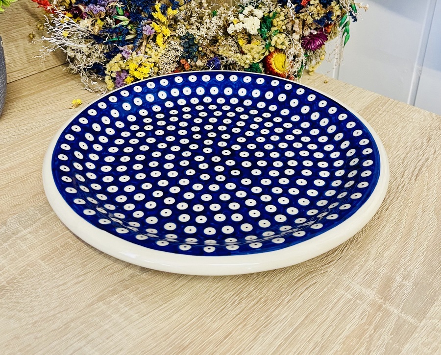 talerz 29 cm kropka ceramika Boleslawiec