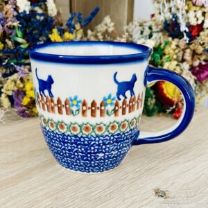 kubek kot ceramika Boleslawiec