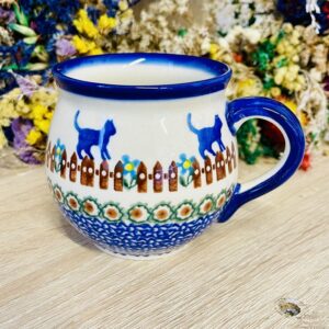 kubek kot ceramika Boleslawiec