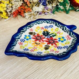 talerz listek ceramika Boleslawiec