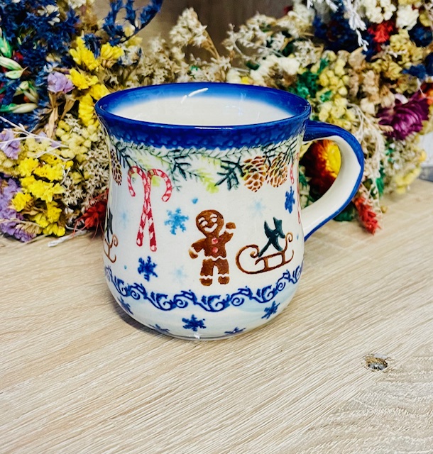 kubek 300 ml unikat ceramika Boleslawiec