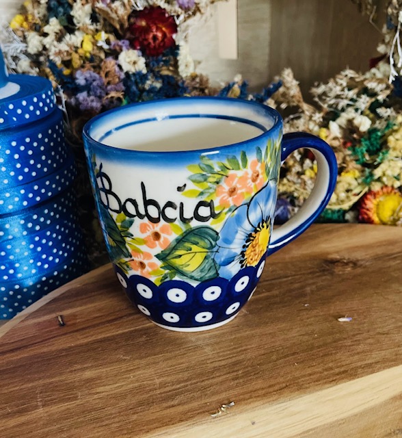 kubek Babcia ceramika Boleslawiec